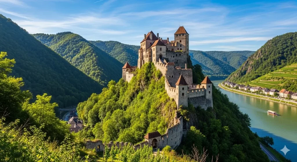 獅子心王リチャード1世が幽閉されたオーストリアのデュルンシュタイン城。ドナウ川を見下ろす中世の山城。