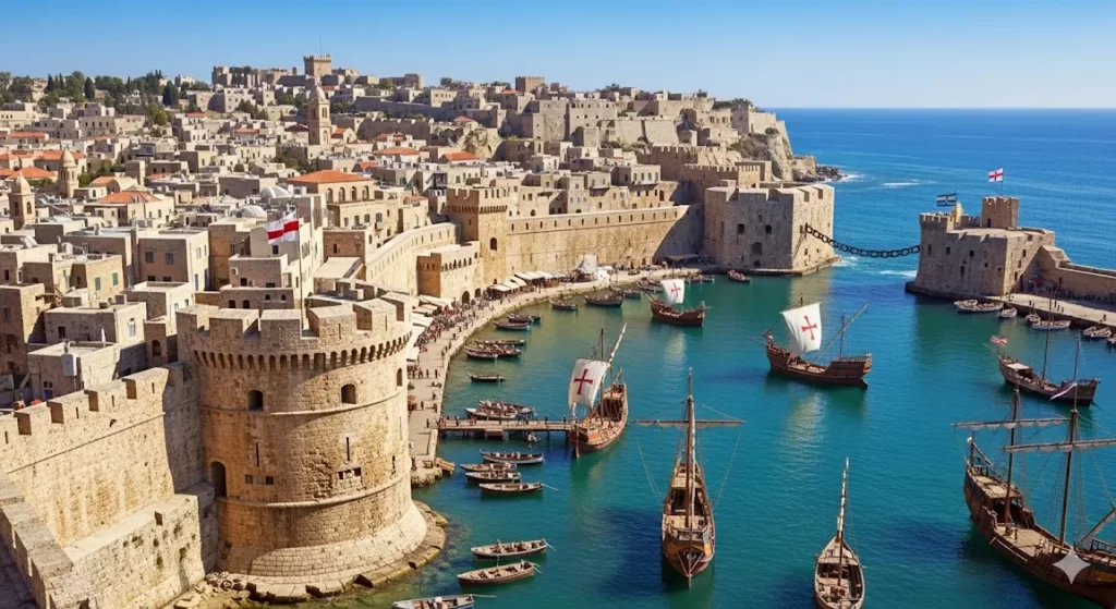 第3回十字軍時代のアッコ（Acre）の要塞化された港湾都市。獅子心王リチャード1世が攻略した要衝。